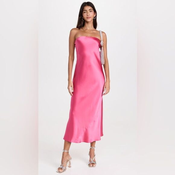 Reformation Joanna Silk Maxi Dress in Flambe Size M NWT - Picture 3 of 7